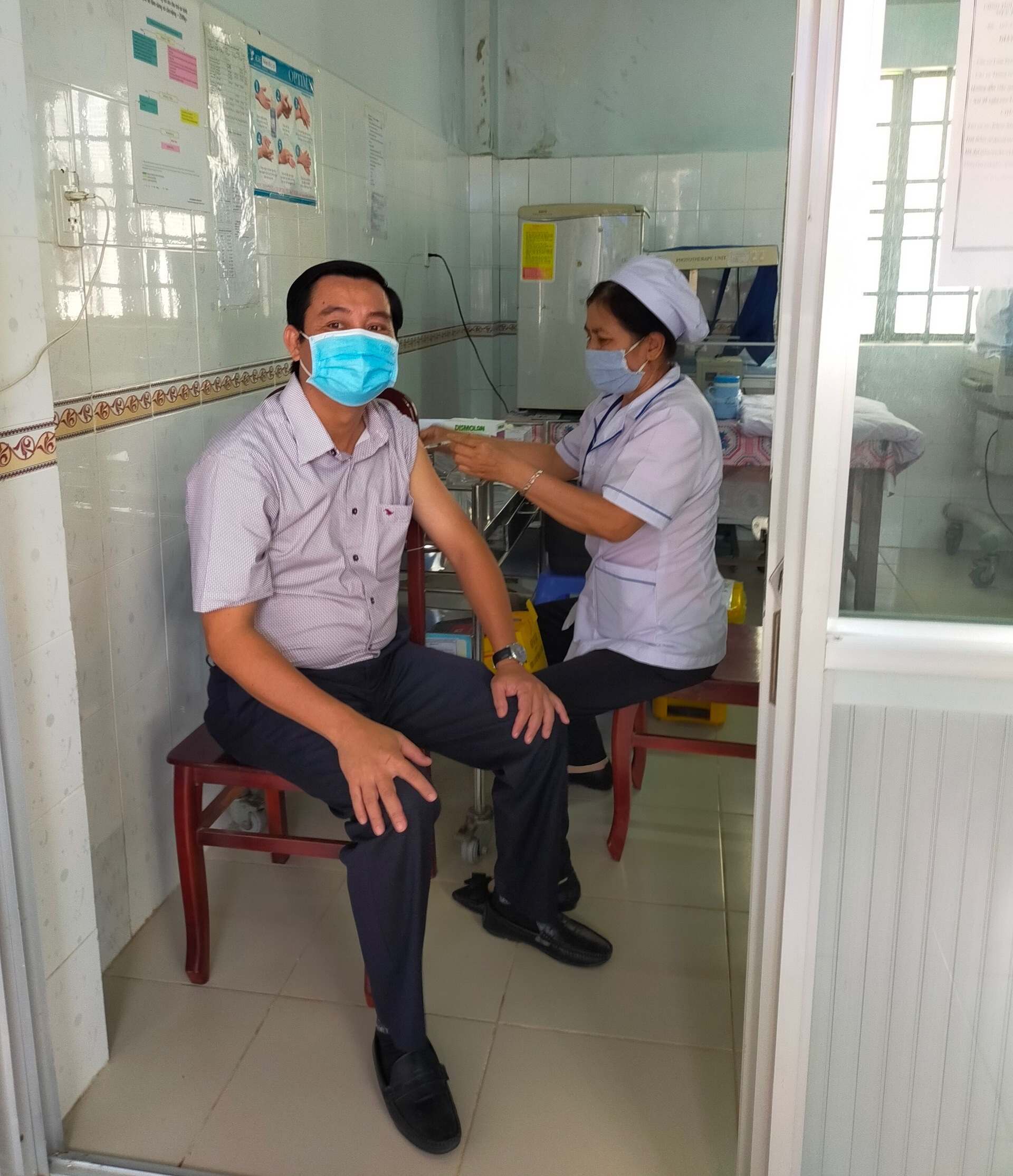 Huyện Dương Minh Châu tiêm vắc xin phòng COVID-19  cho nhóm đối tượng được ưu tiên